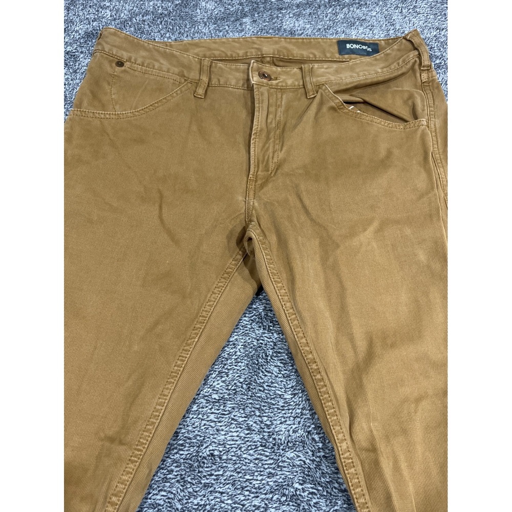 Bonobos Mens Corduroy Pants 32x32 Tan Brown Straight Leg Five Pocket Stretch
